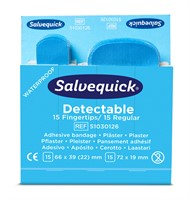 Salvequick Blue Detectable Plåster Fingertip/Regular 6-pack