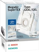 Bosch-Siemens MegaAir SuperTEX GXXL/GXL Dammsugarpåsar 4-pack